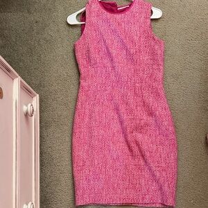 T Tahari Pink Tweed Dress